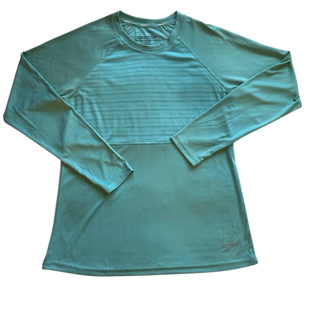 NWT Speedo Women’s Performance Teal Swim Long Sleeve Tee UPF 50+ Protection Sm